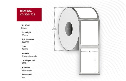 Capture CA-3004723 printer label White