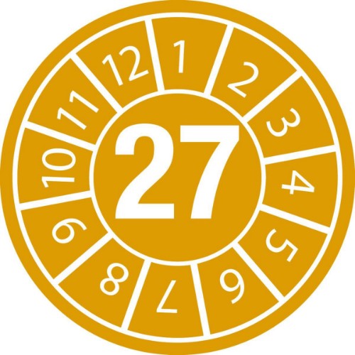 Brady 834049 self-adhesive label Circle Permanent Ochre, White 104 pc(s)