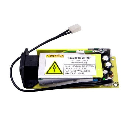 Mikrotik 24V2APOW power adapter/inverter Indoor 60 W Black, Yellow