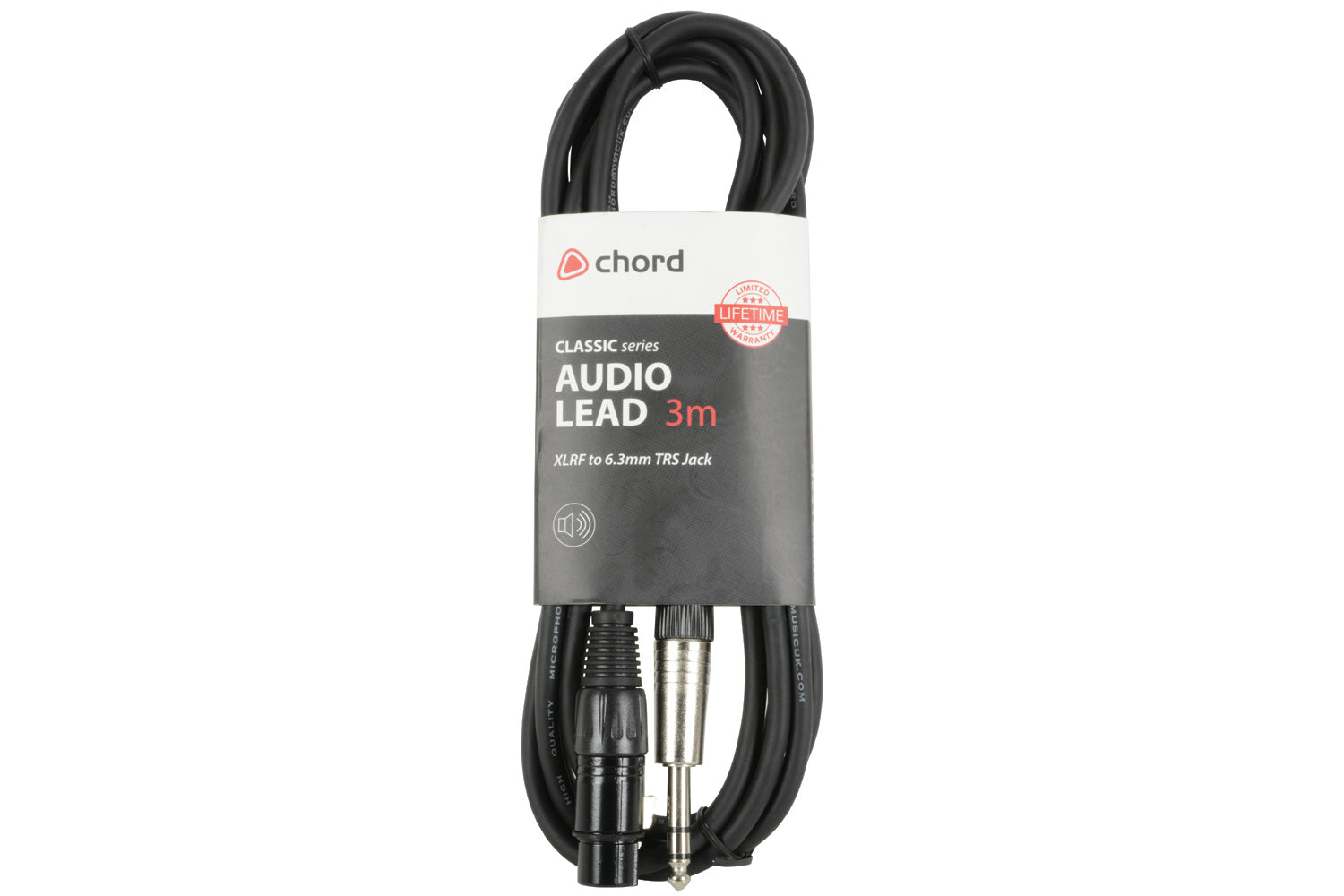 Chord Electronics 190.261UK audio cable 3 m XLR 6.35mm TRS Black